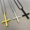 Goth Inverted Punk Cross Satanic Pendant Chain Necklace for Women Man Black Charm Upside Down Jewelry Accessories Gift Wholesale