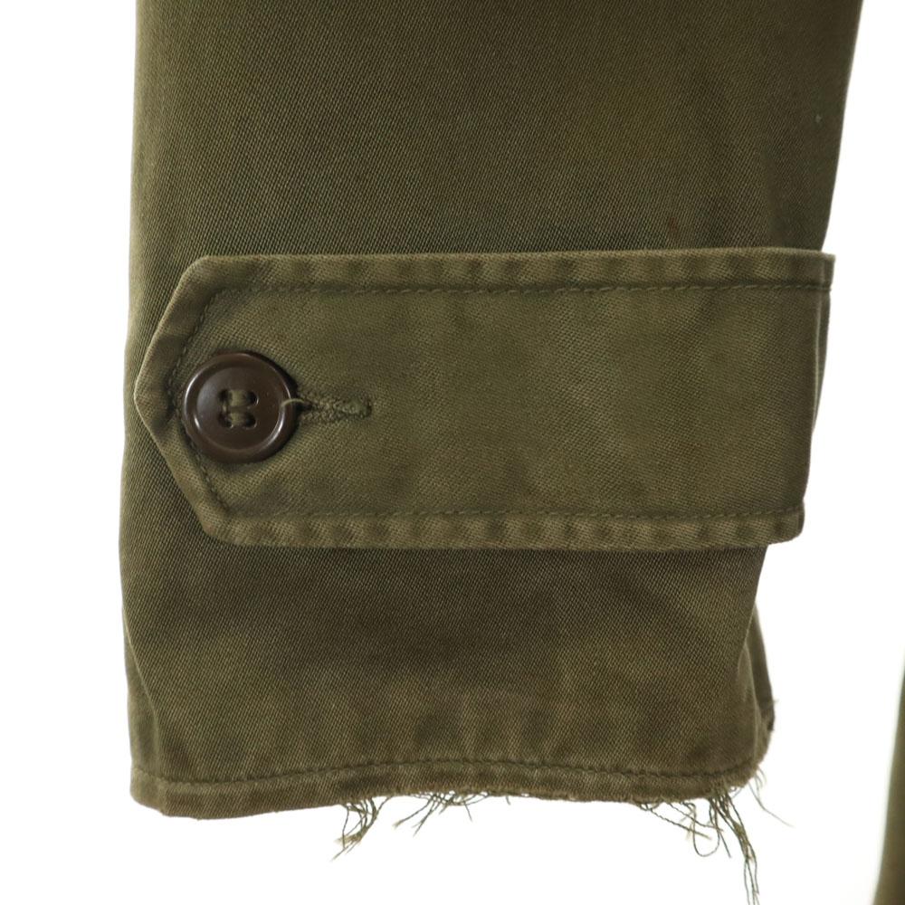 US ARMY 50s Long Sleeve Over- Coat L Khaki Military Men's Used