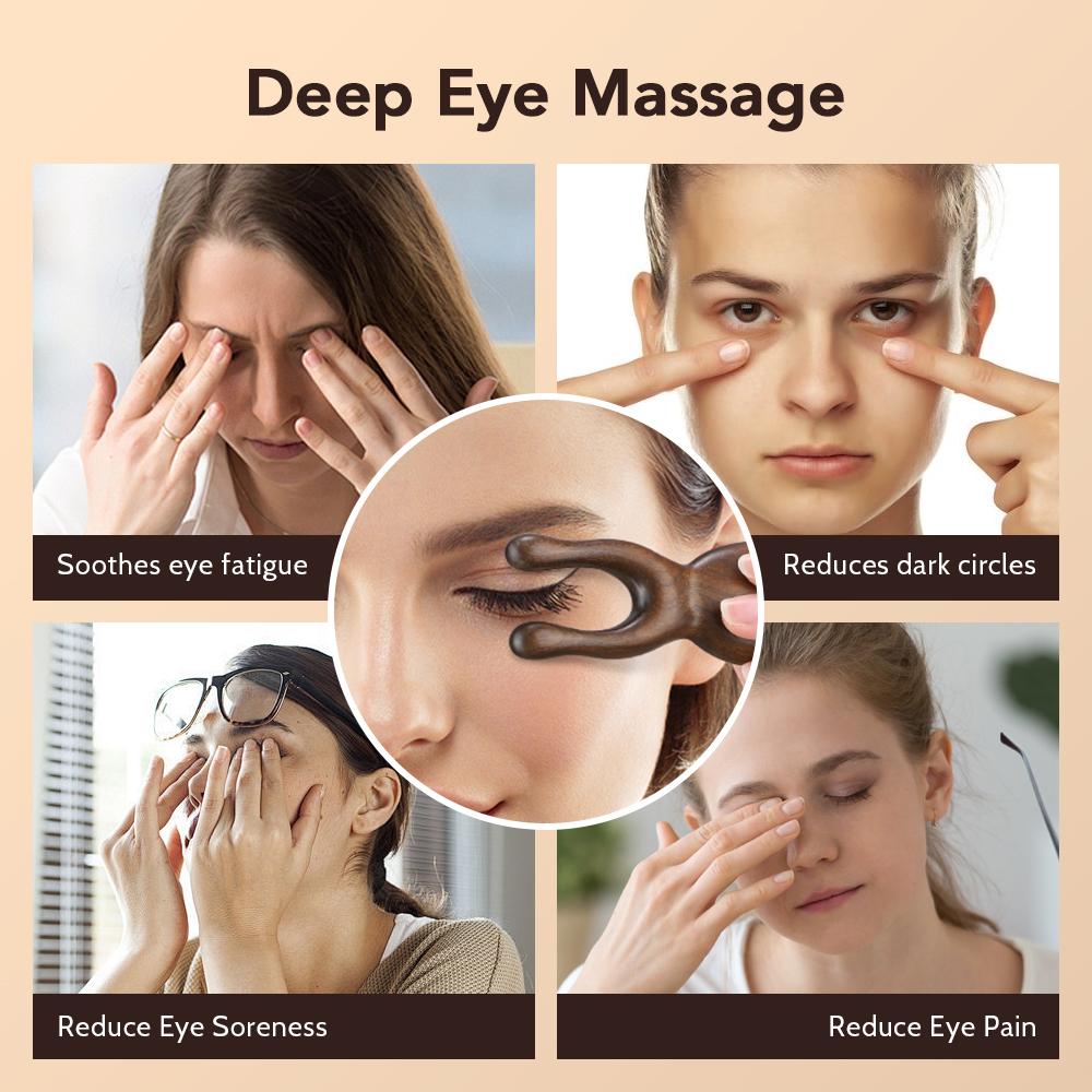 Golden Sandalwood Massage Stick Nose Eye Acupoint Massager Relieve Rhinitis Promote Blood Circulation Resin Guasha Scraping Tool