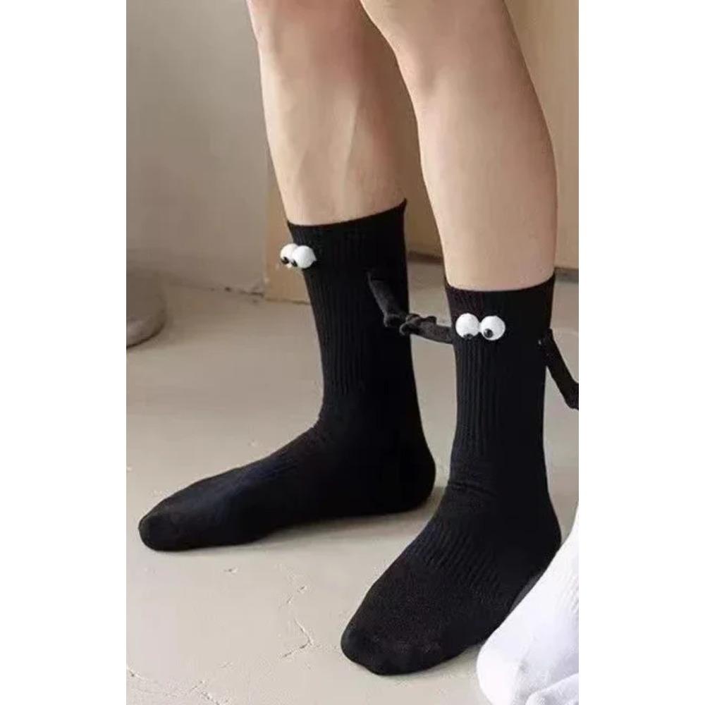 

Магнитные носки, хлопковые носки на присоске, 2 пары, креативные 3d руки об руку, клубные носки для пар знаменитостей, носки средней длины с магнитом 2PCS Eu Size 35-42