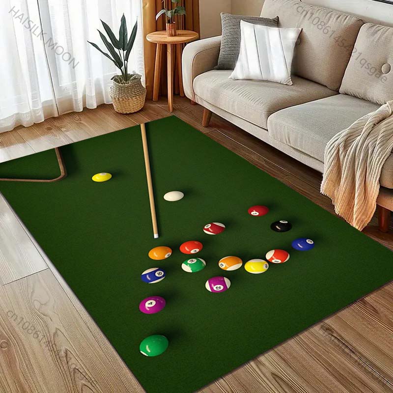 HD Snookered Billiard Balls Print Carpet for Living Room Bedroom Sofa Doormat Decor Sofa Table Area Rug Non-slip Floor Mat