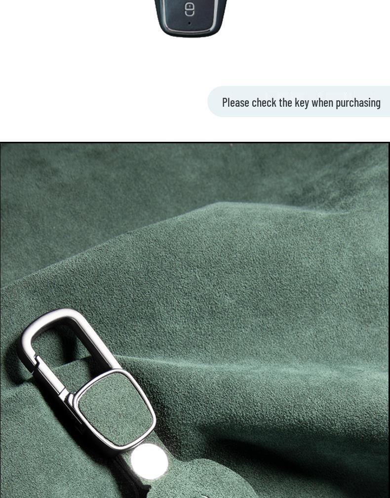 Luxury Suede Car Key Case with Buckle for BYD Tang - DMI Glory Edition, DMP