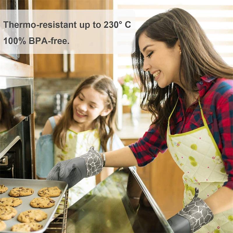 1 pár silikonových rukavic do trouby nepromokavé tepelně odolné protiskluzové rukavice na grilování