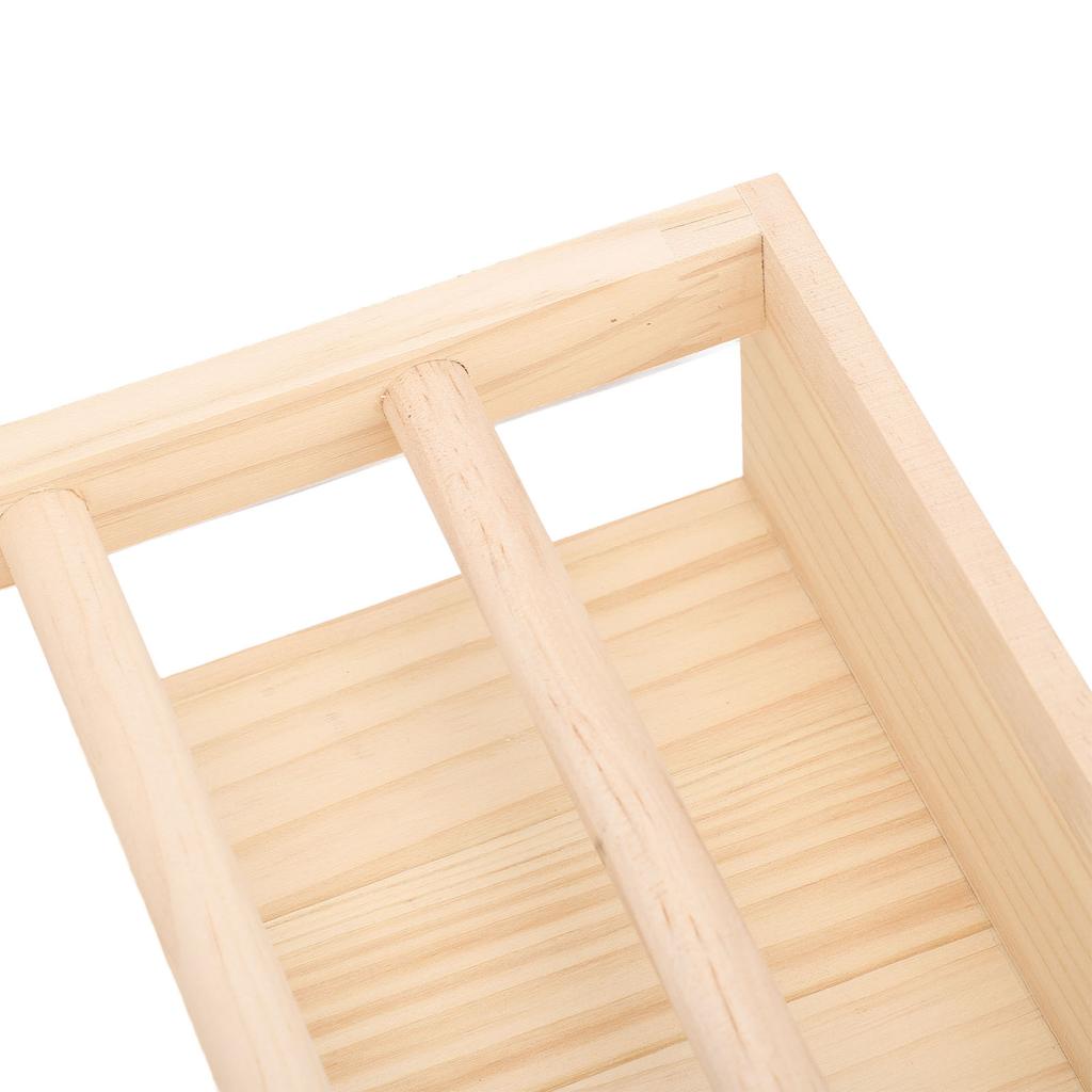 Rabbit Hay Feeder with Litter Box 2 Stainless Steel Bowls Wooden Bunny Feeding Manger for Chinchillas Hamster Small Animals