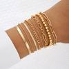 Trendy Heart Pendant and Beaded Layered Bracelet Set for Women