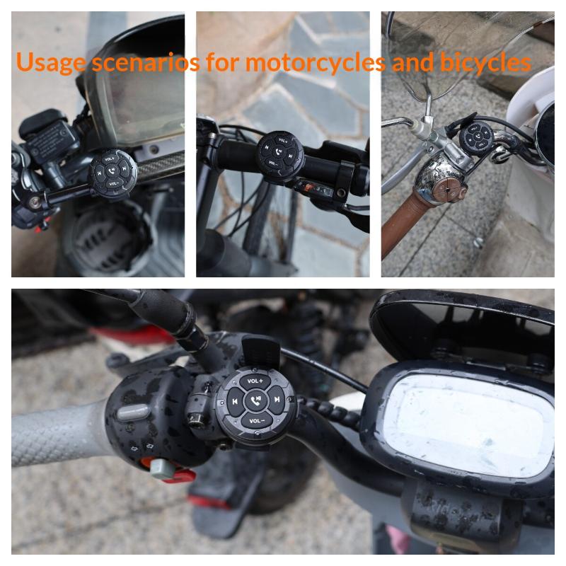 Wireless Bluetooth 5.3 Remote Media Controller Waterproof Handlebar Remote Control For Car Motorcycle And Bicycle
