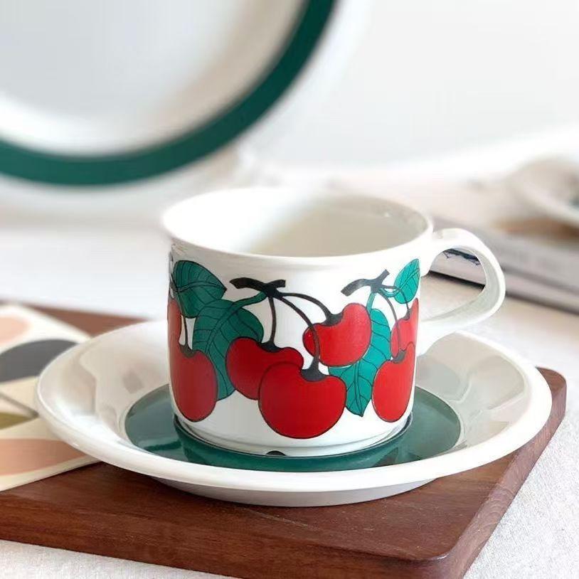 Japanese Hand Painted The Blue Sky and White Clouds Coffee Cup with Saucer Ceramic Handmade Tea Cup Saucer Set Cute Gift for Her