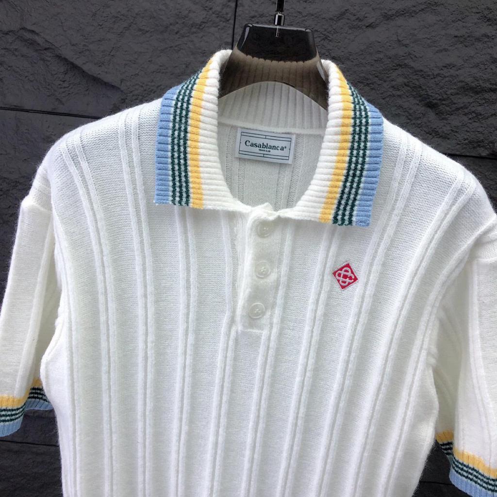 Krátkoruký pletený svetr v evropském stylu s žakárovým vzorem a límcem - Unisex trendy móda