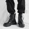 New Men's Thick Soled Boots Retro British Minimalist Style Comfortable Leisure Outdoor Street Office and Party Leather Shoes