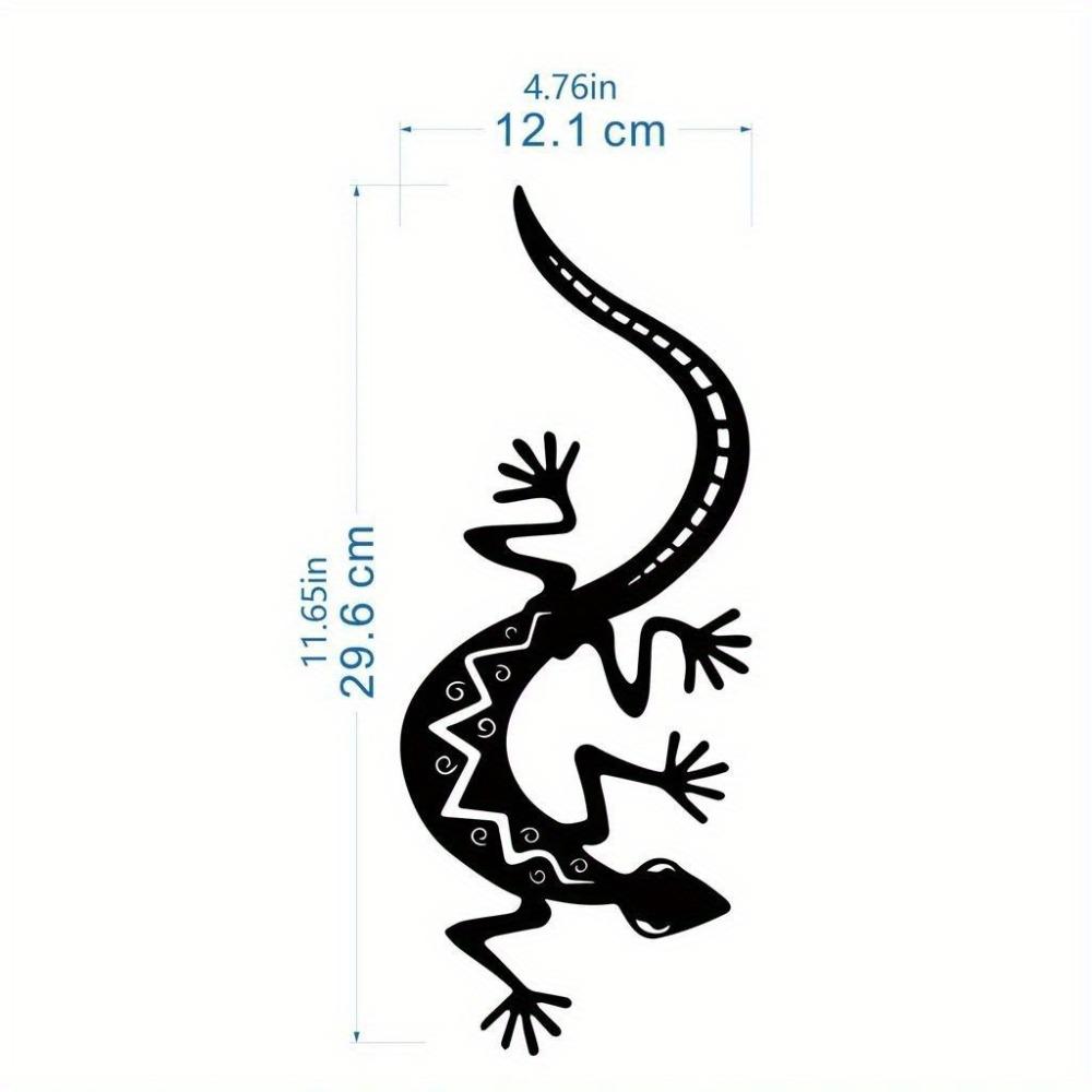 Metal Gecko 3D Wall Art Lizard Silhouette Home Decor Bedroom Living Room