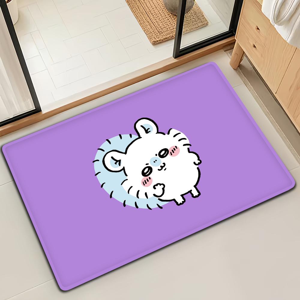 Cute Cartoon C-Chiika-waE Usagi Door Mat Bath Microfiber Decorative Versatile Flannel Floo Mat Quick Dry Absorbent Non-slip Sole