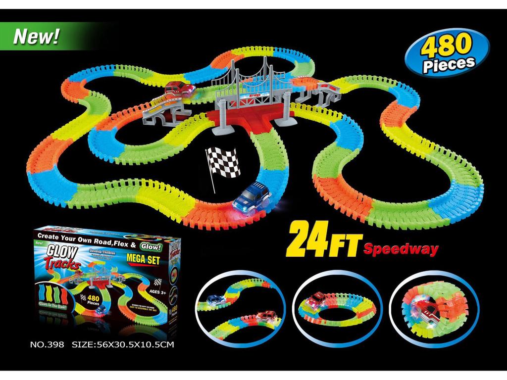 Children's DIY Electric Racing Car & LED Train Educational Toy Set