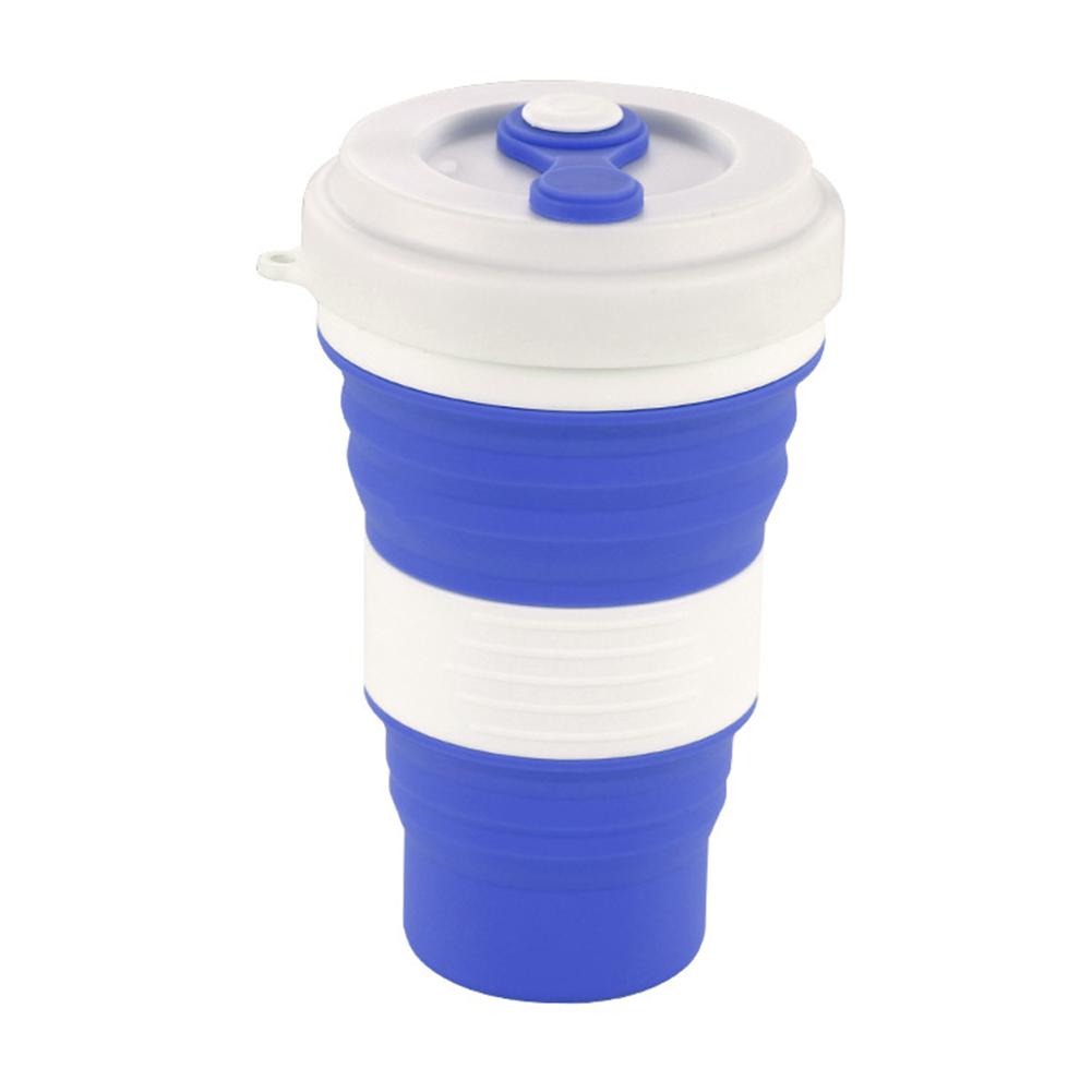 Retractable Silica Gel Coffee Cup Simple Solid Color for Travel Office