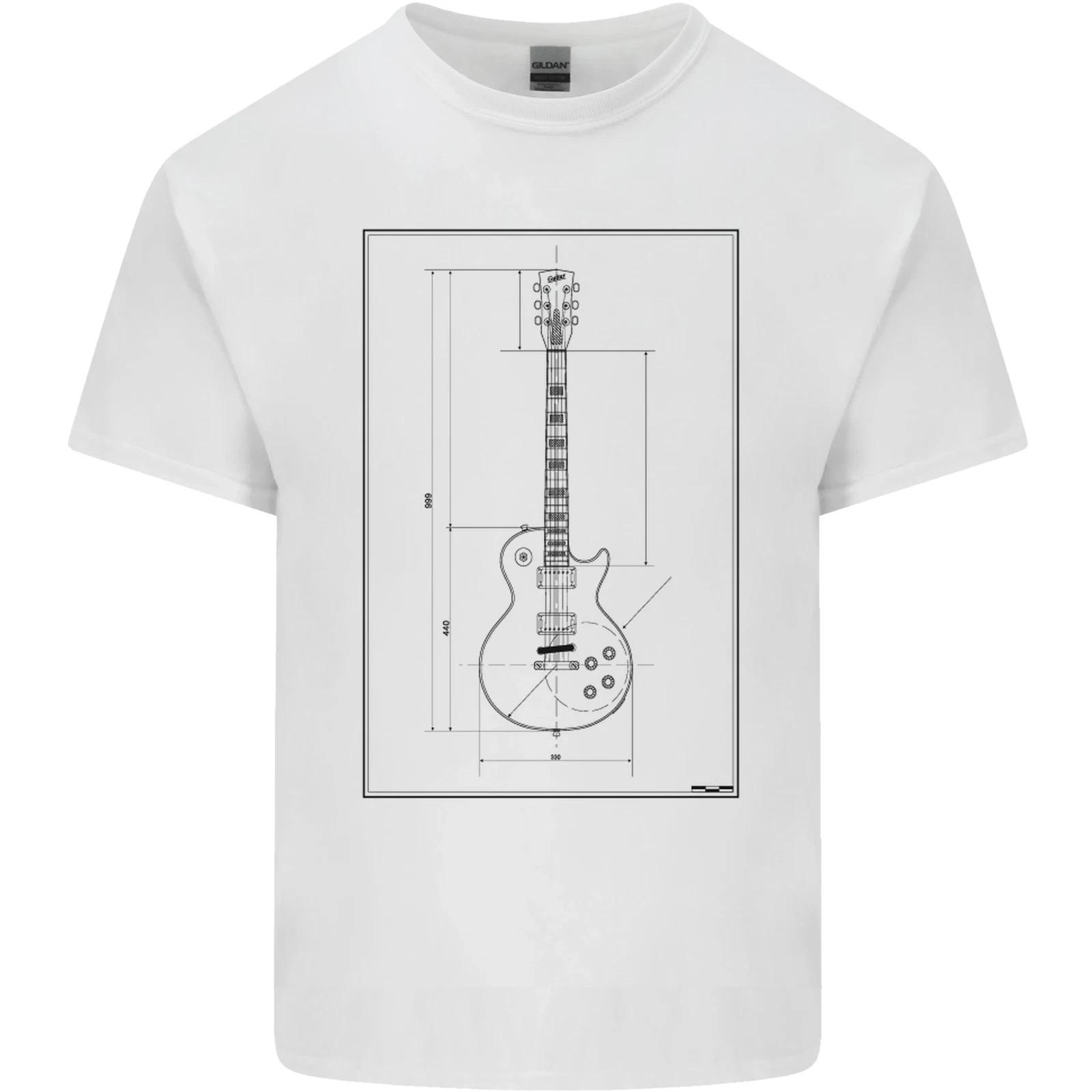 Guitar Blueprint Guitarist Electric Kids T-Shirt Childrens M