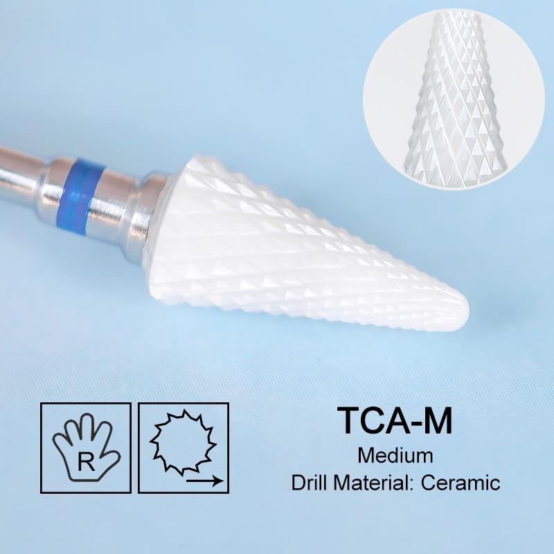 Ceramic Milling Cutter Flame Carbide Nail Drill Bits Pink Gel Remover Electric Machine Drills Polishing Peeling Nails Art Tools