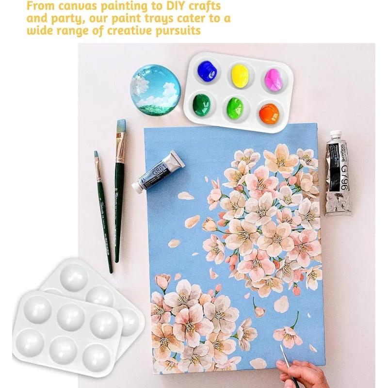 100PCS Plastic Paint Pallets for Kids or Students Watercolor Palette Painting Tray for DIY Craft and Art Painting.