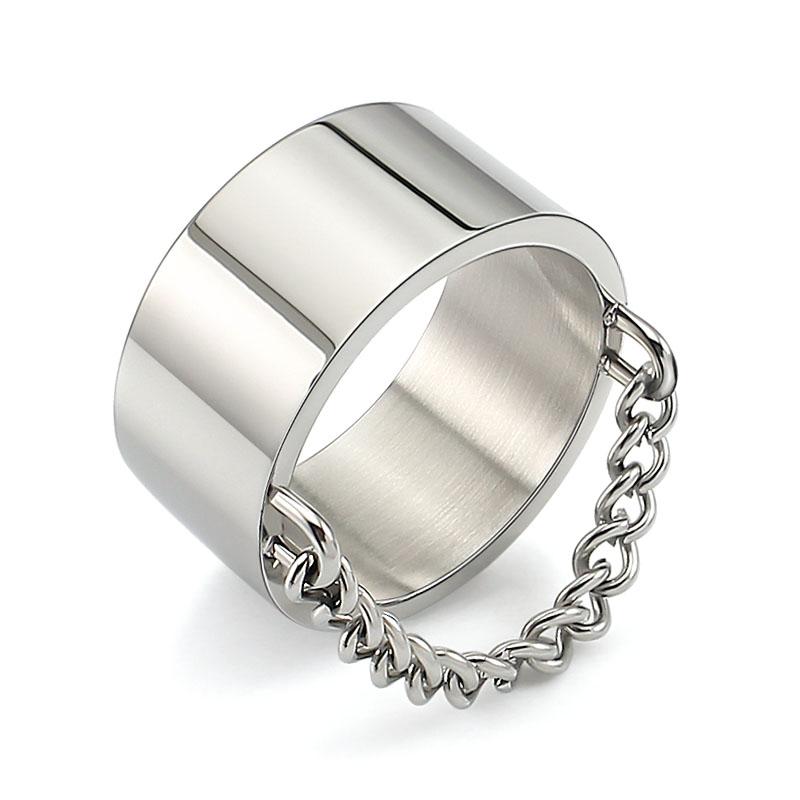 

Plain Statement Punk Style Metal Finger Rings - Military Simple Silver Gold Stainless Steel Rock Rings for Women And Men 6