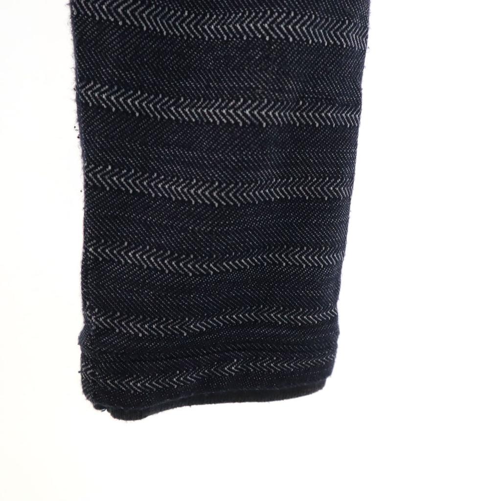 ARMANI COLLEZIONI Border Pattern Long sleeve Oversize knit XL Navy tops Men's Used