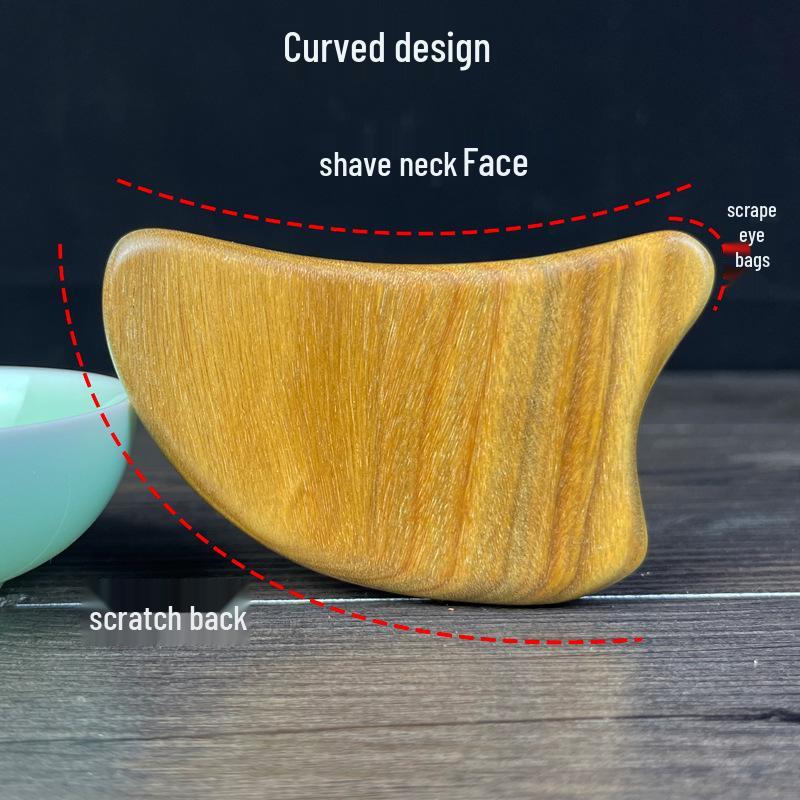 Green Sandalwood Gua Sha Board for Neck, Back, Eye Bags & Face Massage - Ideal Gift for Men and Women
