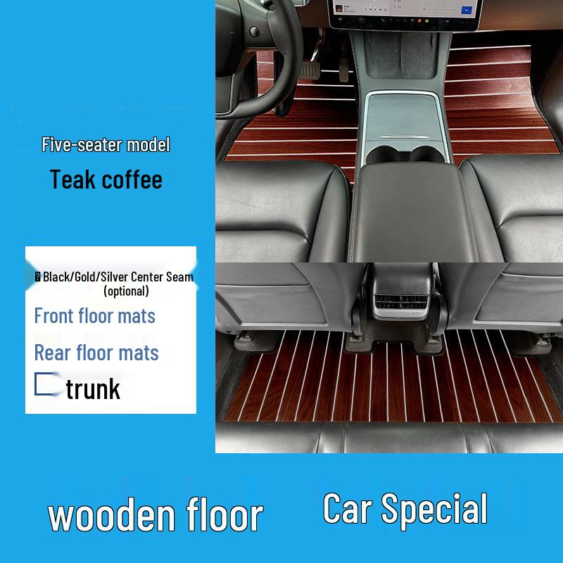 Solid Wood Floor Mats for Tesla Model S, X, Y, & 3 New Energy Cars
