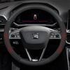 Pro SEAT Leon Ibiza FR 2 Ateca Arona Exeo Arosa Tarraco Mii Potah volantu auta z uhlíkových vláken a semišové kůže Autopříslušenství