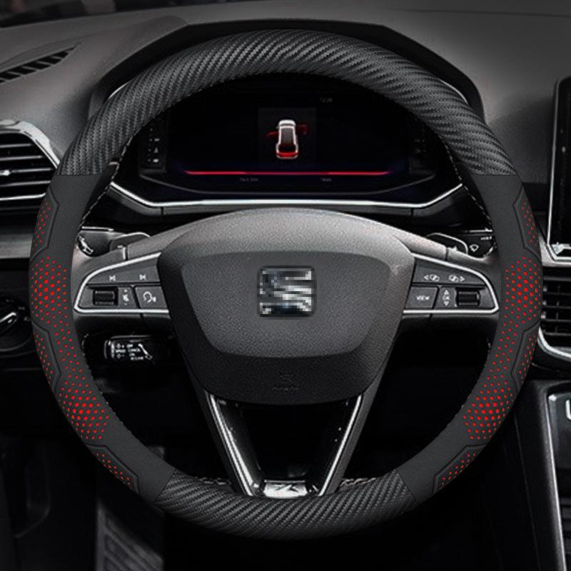 Pro SEAT Leon Ibiza FR 2 Ateca Arona Exeo Arosa Tarraco Mii Potah volantu auta z uhlíkových vláken a semišové kůže Autopříslušenství