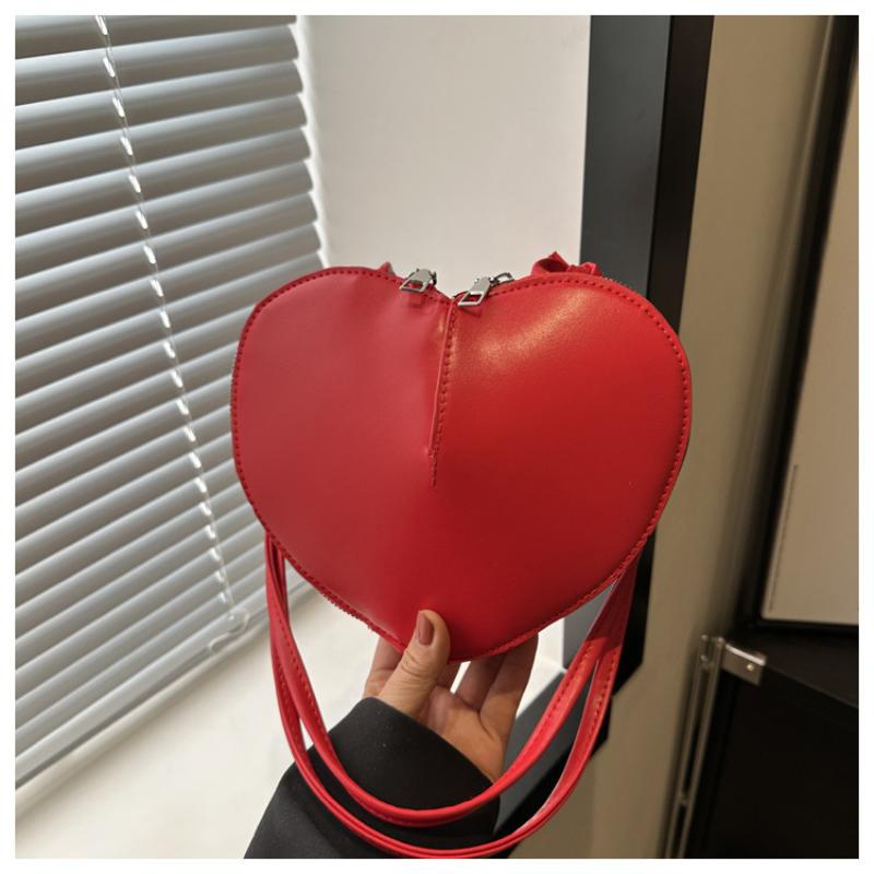 Cute Heart Shaped Crossbody Bag For Women Solid Color Pu Leather Shoulder Bag Able Personality Crossbody Bag