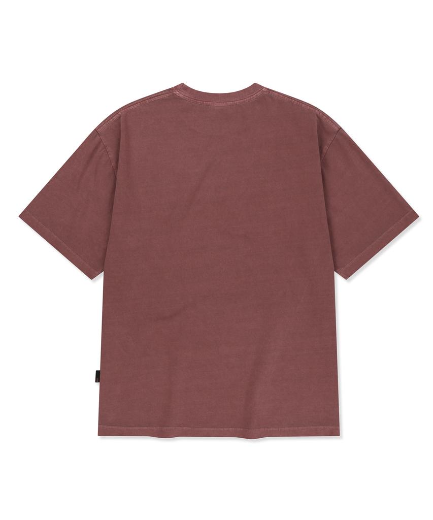 BROWNBREATH Pigment Surfing Tag Tee - Burgandy