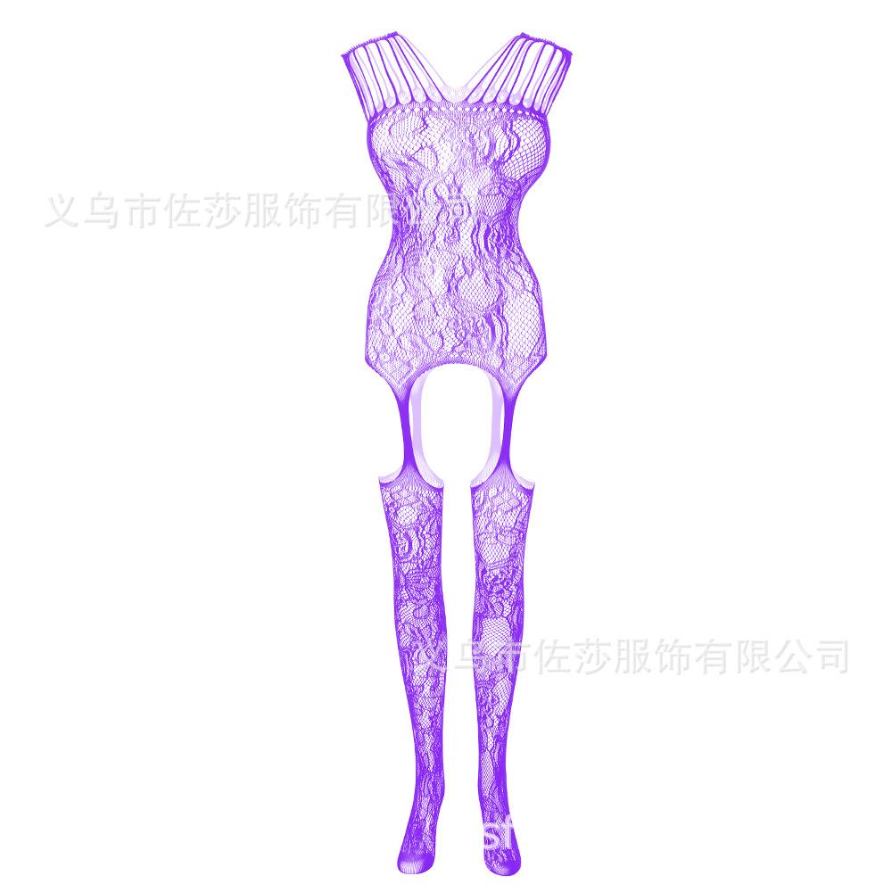 Sexy Underwear New Jumpsuit Net Socks Net Clothes Transparent Jacquard Lace Sexy Perspective Mesh Open Free
