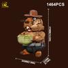 Non-Toxic 1464Pcs Moc Groundhog Model Building Block Marmot Animal Series Brick Construction Toy For Children Desk Home Decor.