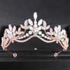 Rose Gold Color Crystal Tiaras And Crowns Rhinestone Prom Princess Diadem Wedding Bridal Hair Accessories Jewelry Crown Tiara
