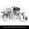 Outdoor Camping Cookware Set Customizable Logo Frying Pan Cooking Pot Water Cup Portable Tableware Stackable