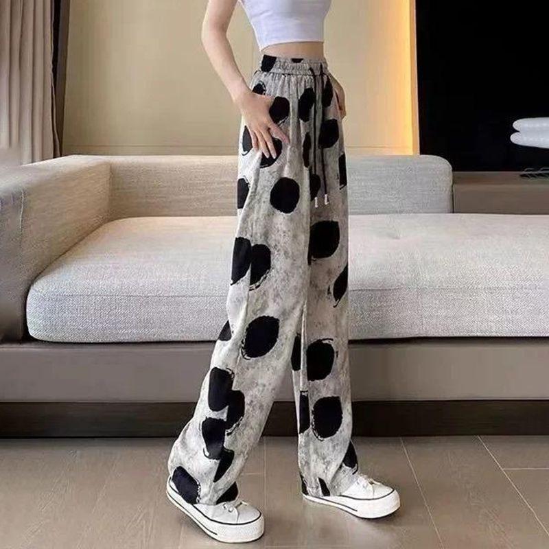 Women's Summer 2026 Sun Protection Wide-Leg Printed Pants - Slimming, Casual, and Versatile Long Style