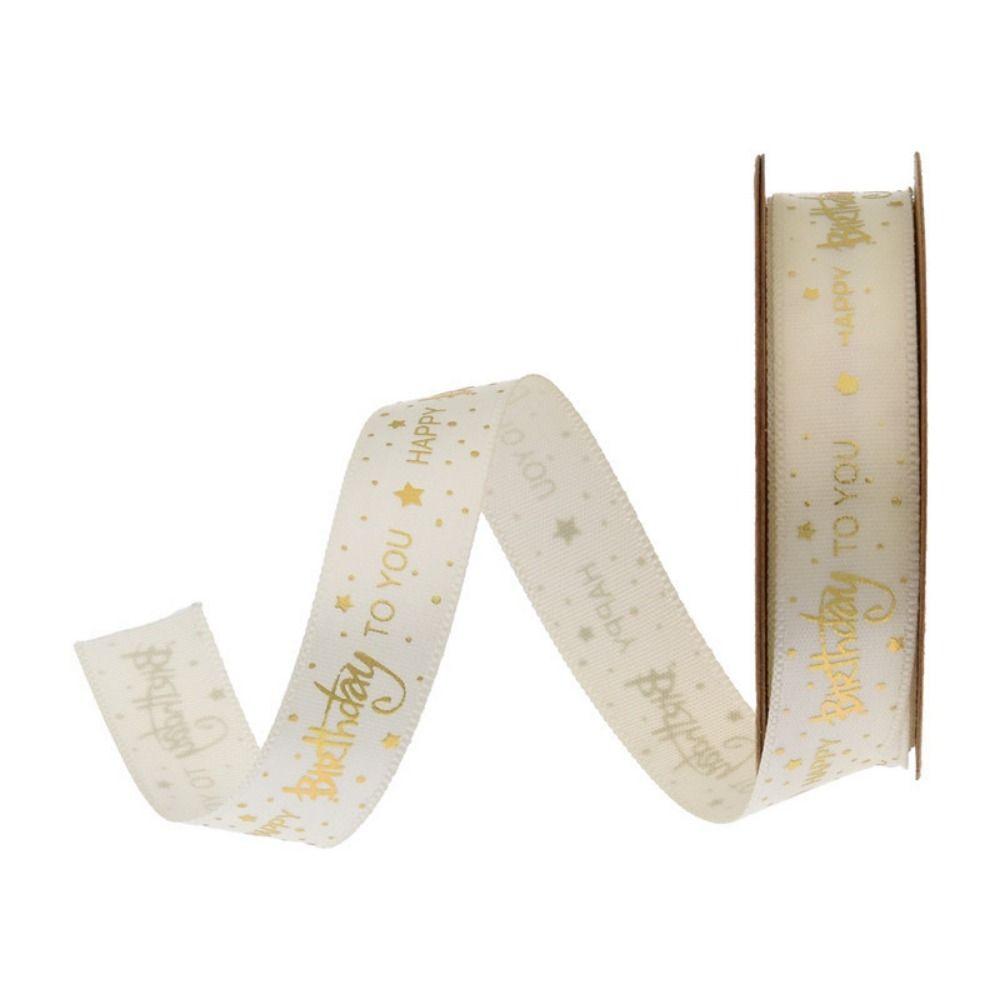 Beautiful Durable Happy-birthday Gift Wrapping Ribbon Ribbon Satin Printing Ribbon Craft Supplies