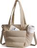 Large-capacity handbag portable and multi-functional storage bag  compartments and zipper shoulder bag