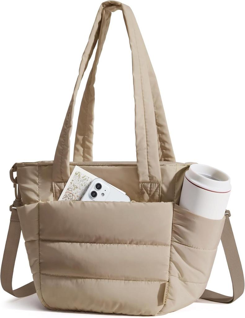 Large-capacity handbag portable and multi-functional storage bag compartments and zipper shoulder bag