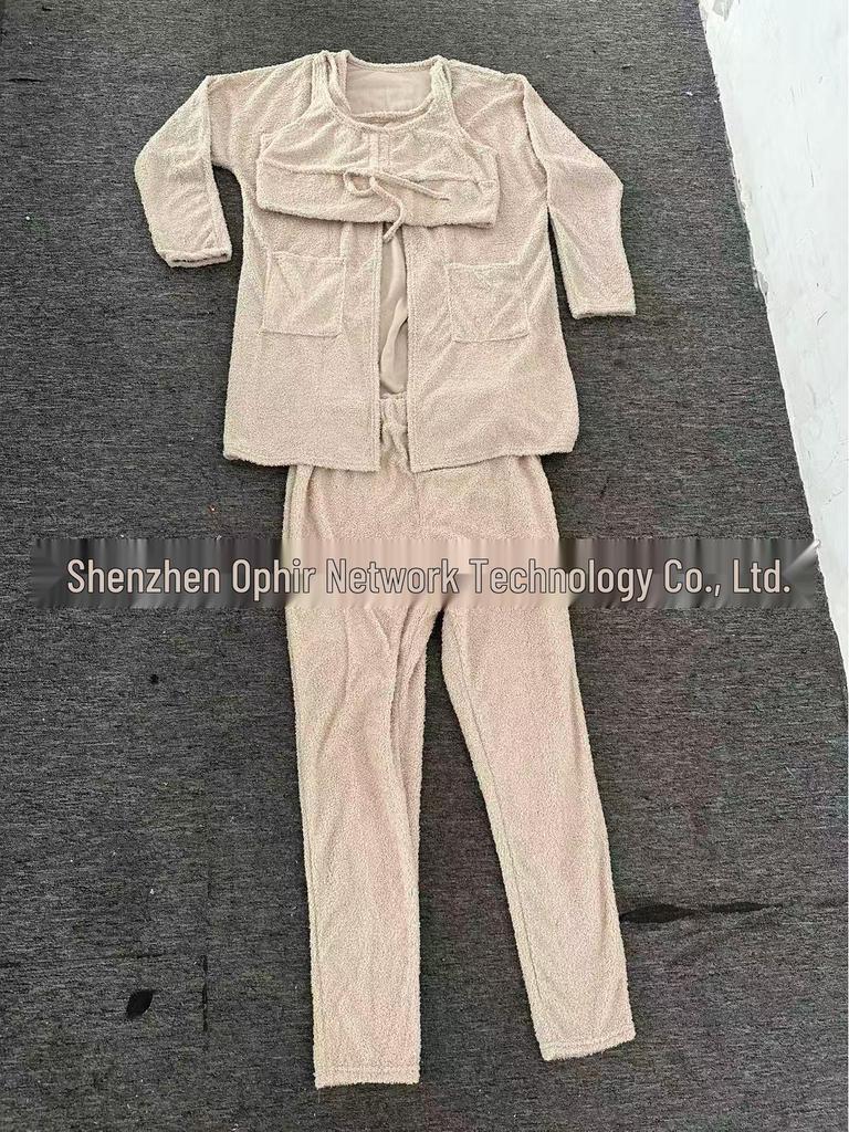 Σε απόθεμα! Νέο Γυναικείο Φθινοπωρινό/Χειμερινό Βελούδινο Σετ Loungewear Τριών Τεμαχίων