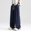 Linen Men Pants Thin Solid Color Casual Comfortable Breathable Pocket Fashion Wide-leg Long Pants Outwear