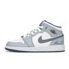 Air Jordan 1 Mid Top Vintage Basketball Shoes GS Gray Blue White DQ8423-014(TeamA-)