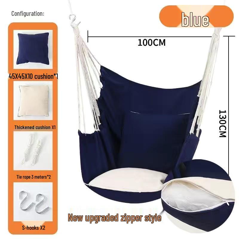 Canvas Hanging Chair: Thickened Indoor/Outdoor Dorm Swing for College Students & Kids