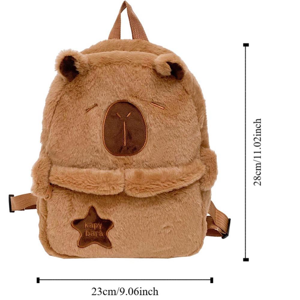 Animal Cartoon Capybara Plush Backpack Large Capacity Capybara Plush Bag Couple