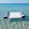 Galleggiante gonfiabile pieghevole per piscina con poggiatesta a righe, taglia estiva per adulti, amaca acquatica, 2 camere d'aria, sedia sdraio galleggiante per piscina, spiaggia, lago
