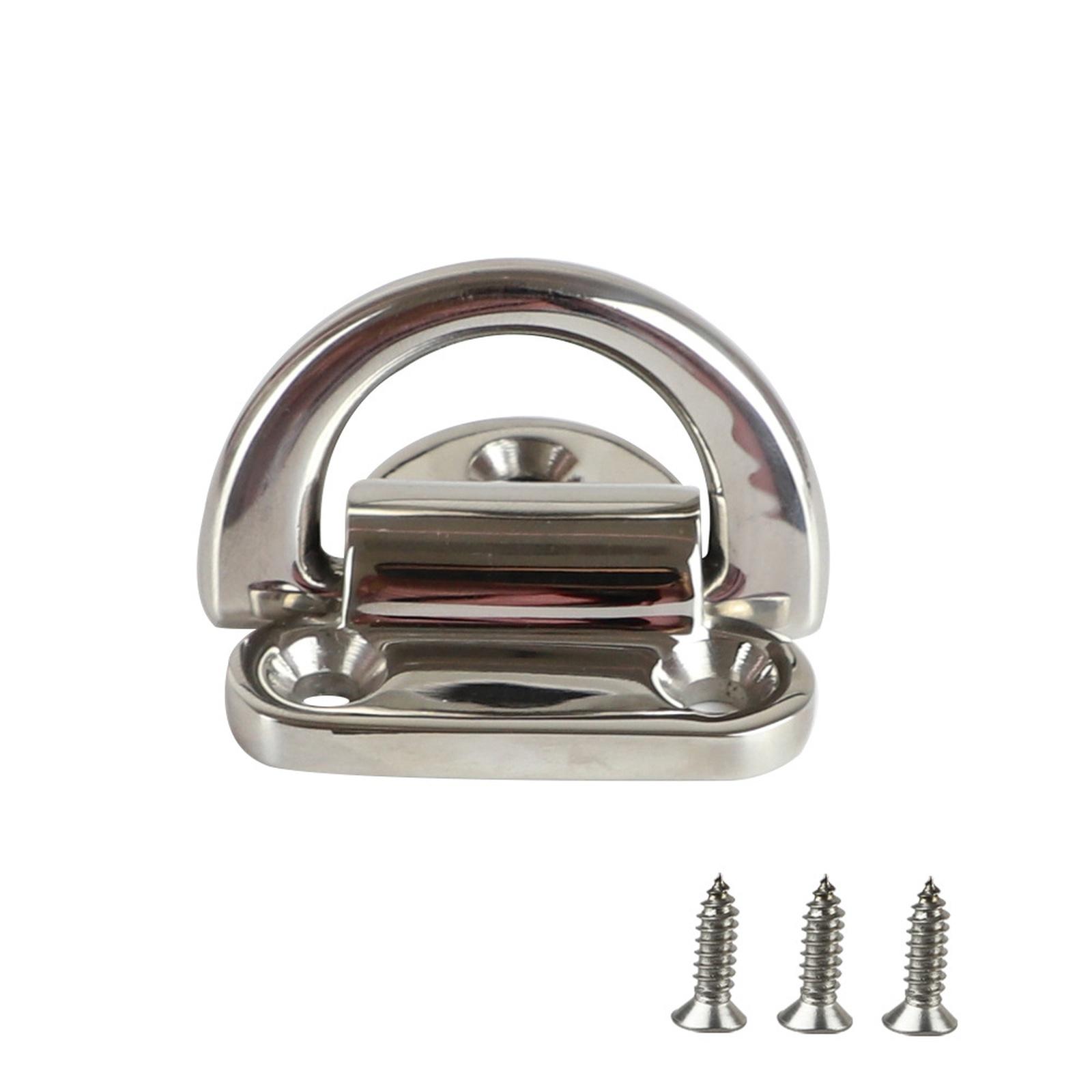 

316 Stainless Steel 6 8 10mm Folding Polish Pad Eyes Lashing D Type Ring Tie Anchor Fixing Cleat Plate One Size