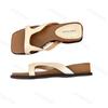 Fashion Elegant Square Head Open Toes Casual Dragging for Women 2025 Summer New Fashion Comfortable Flat Slippers Outdoor Beach Sandals