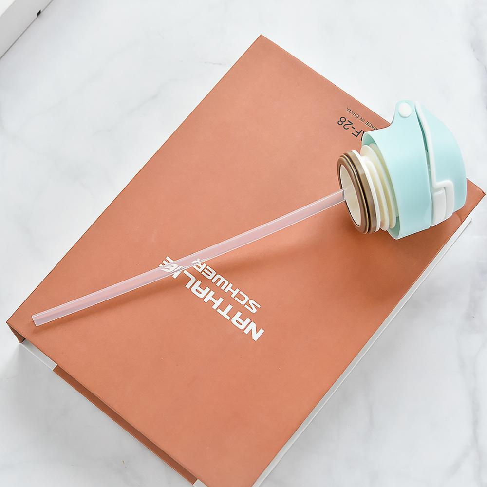 Stainless Steel 480ML Insulated Thermals Milk&Coffee Cup Thermos Straw Water Bottle Gradient Sports Vacuum Flas