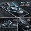 Für iPhone 14 Pro Max Magnetische Hülle Transparentes PC Hart Handyhülle Drehbarer Griffhalter