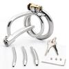 Men's Stainless Steel Chastity Cage with Detachable Tube and Urethral Plug - Customizable Thickness for Adult SM Training