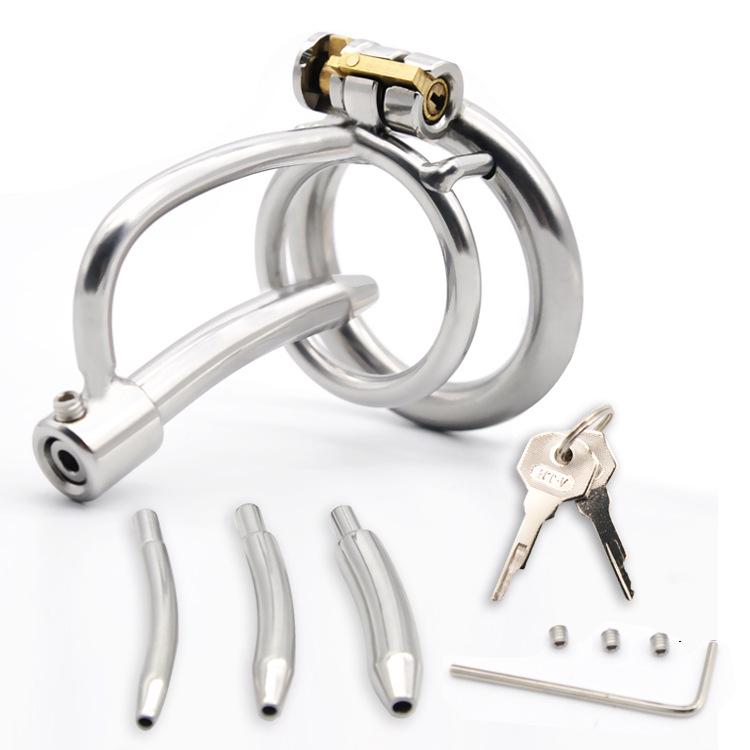 Men's Stainless Steel Chastity Cage with Detachable Tube and Urethral Plug - Customizable Thickness for Adult SM Training