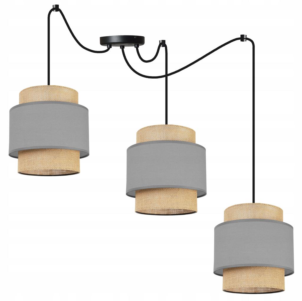 Hanging Lamp, Ceiling Chandelier, Lampshade, Boho Juta