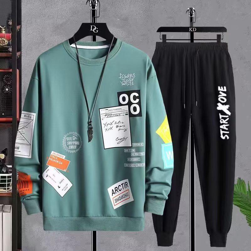 

Мужские повседневные спортивные костюмы: Модные стили весна/осень, стильные толстовки, крутые наряды для мальчиков и подростков M (80-105 jin)